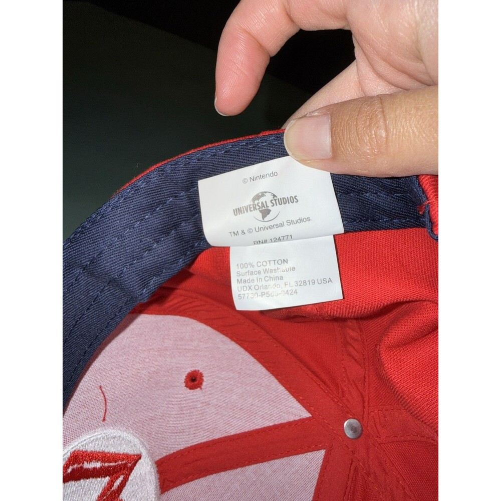 Nintendo Super Mario Bros. Red Snapback Hat 100% Cotton Universal StudiosParks. - Picture 5 of 6